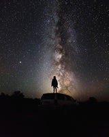 Silhouette Against Starry Sky Photo by Logan Lambert on Unsplash